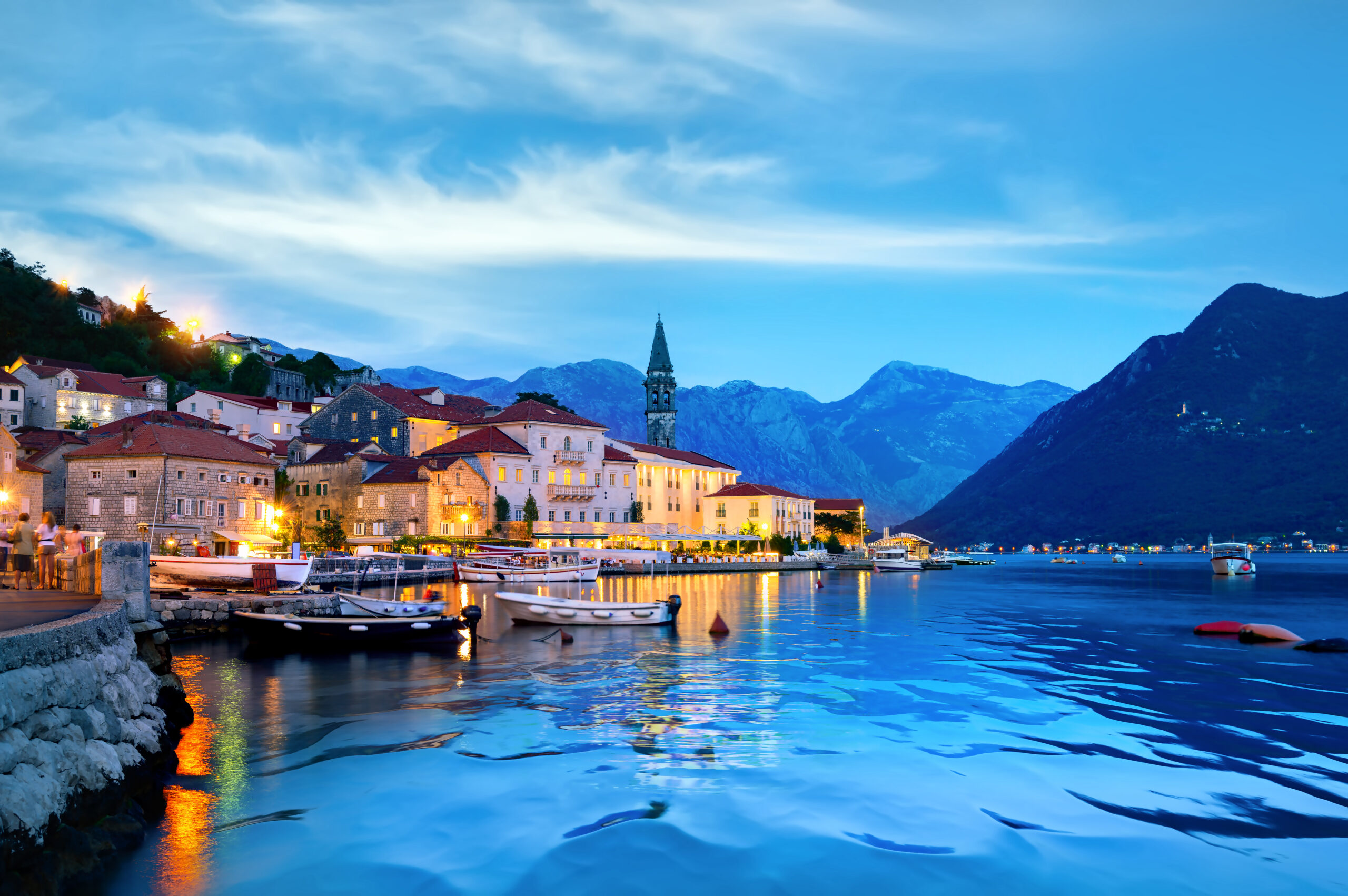 Historic,City,Of,Perast,In,The,Bay,Of,Kotor,In